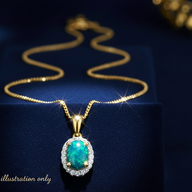 Opal Halo Pendant V1