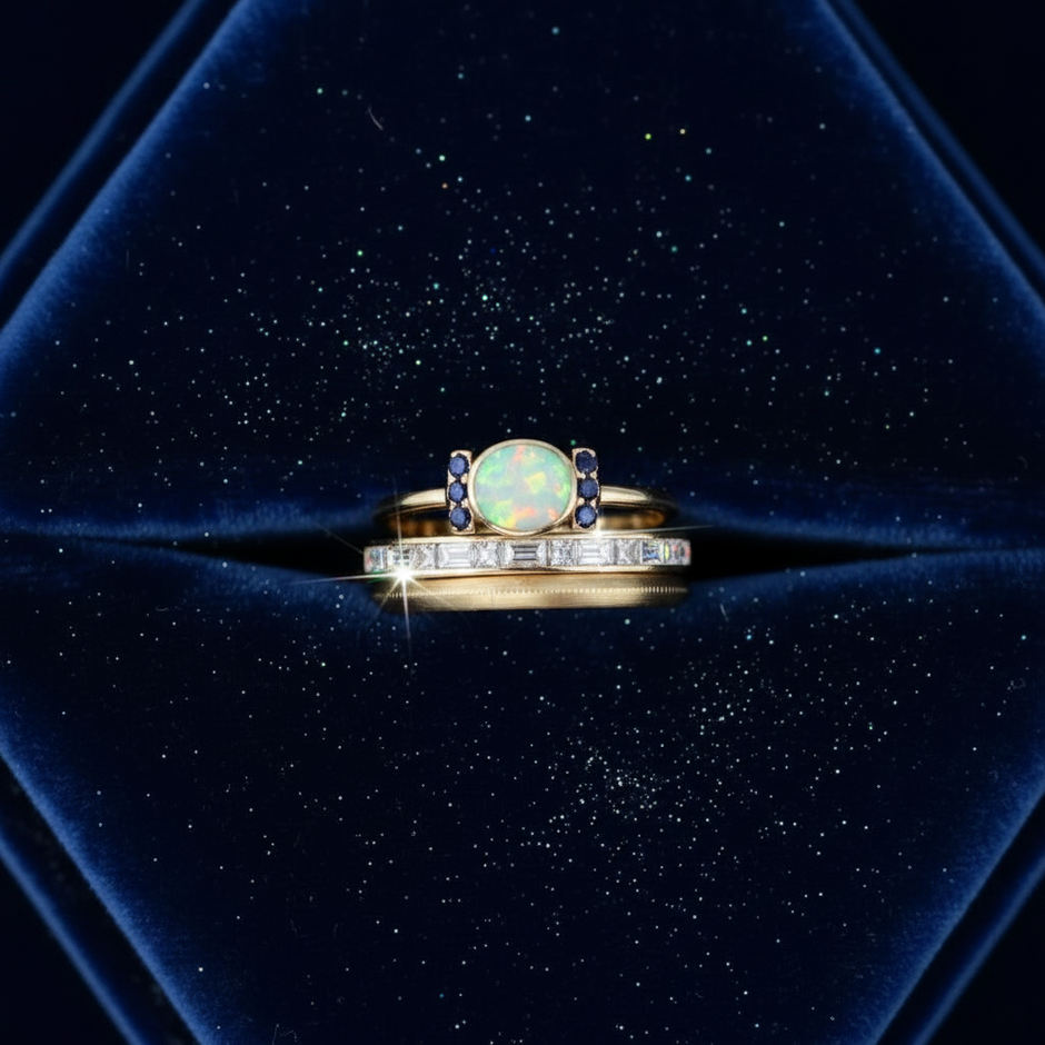 Opal Ring Set - Navy Dust Vibrant