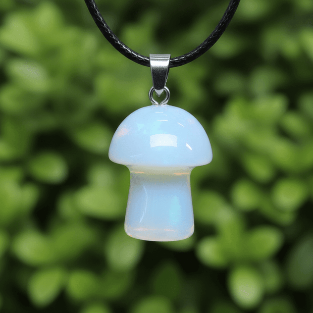 Opalite Stone Mushroom Pendant Necklace - DP Online