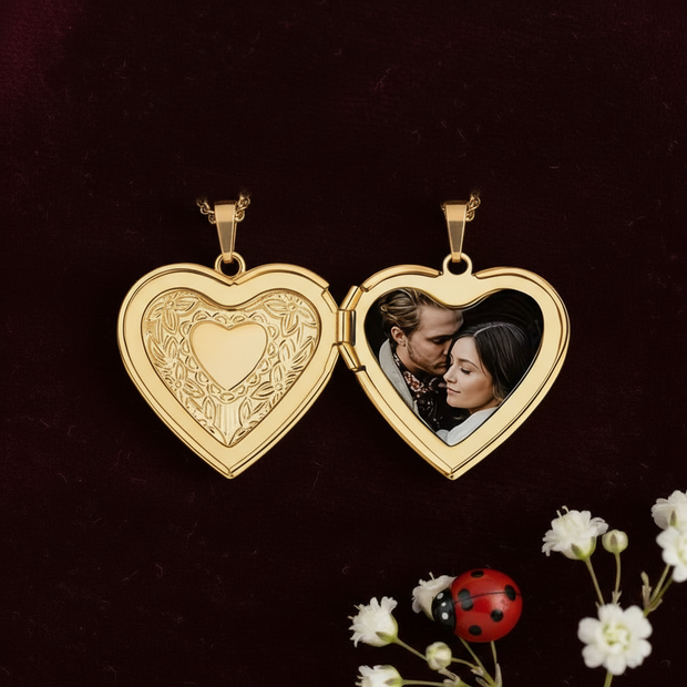 Open Gold Heart Locket - Matched Style