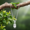 Oval Cubic Zirconia Pendant with Snake