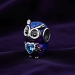 Owl Charm — Purple Velvet Angled