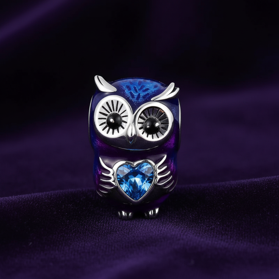Owl Charm — Purple Velvet