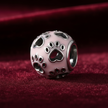 Paw Print Charm — Burgundy Macro