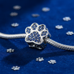 Paw Print Charm — Royal Blue Velvet Bracelet