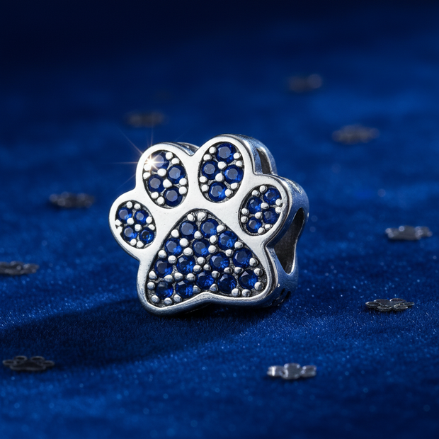 Paw Print Charm — Royal Blue Velvet Hero