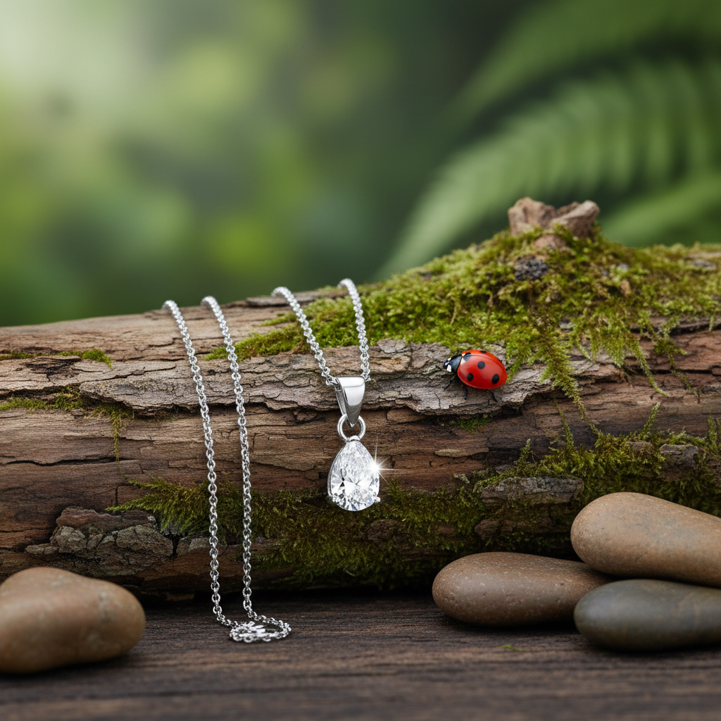 Pear Cubic Zirconia Pendant with Realistic Sparkle