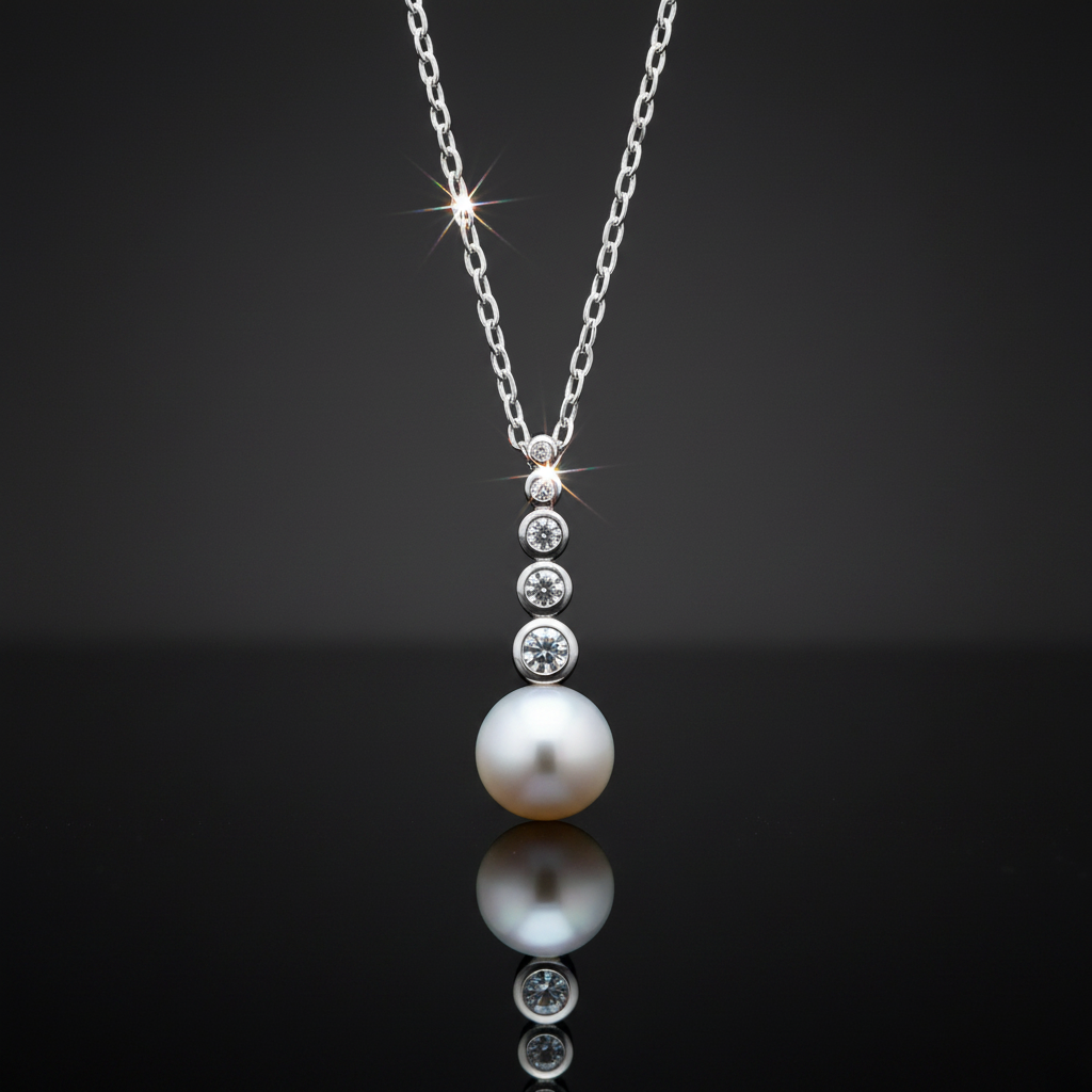 Pearl & CZ Pendant – V1 Clean