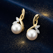 Pearl & Diamond Gold Earrings — V2 Gold Dust