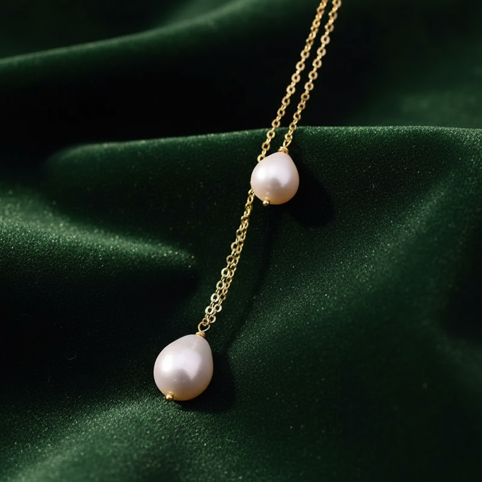 Pearl Drop Close-Up Green Velvet