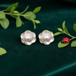 Pearl Earrings - Greenery & Ladybug