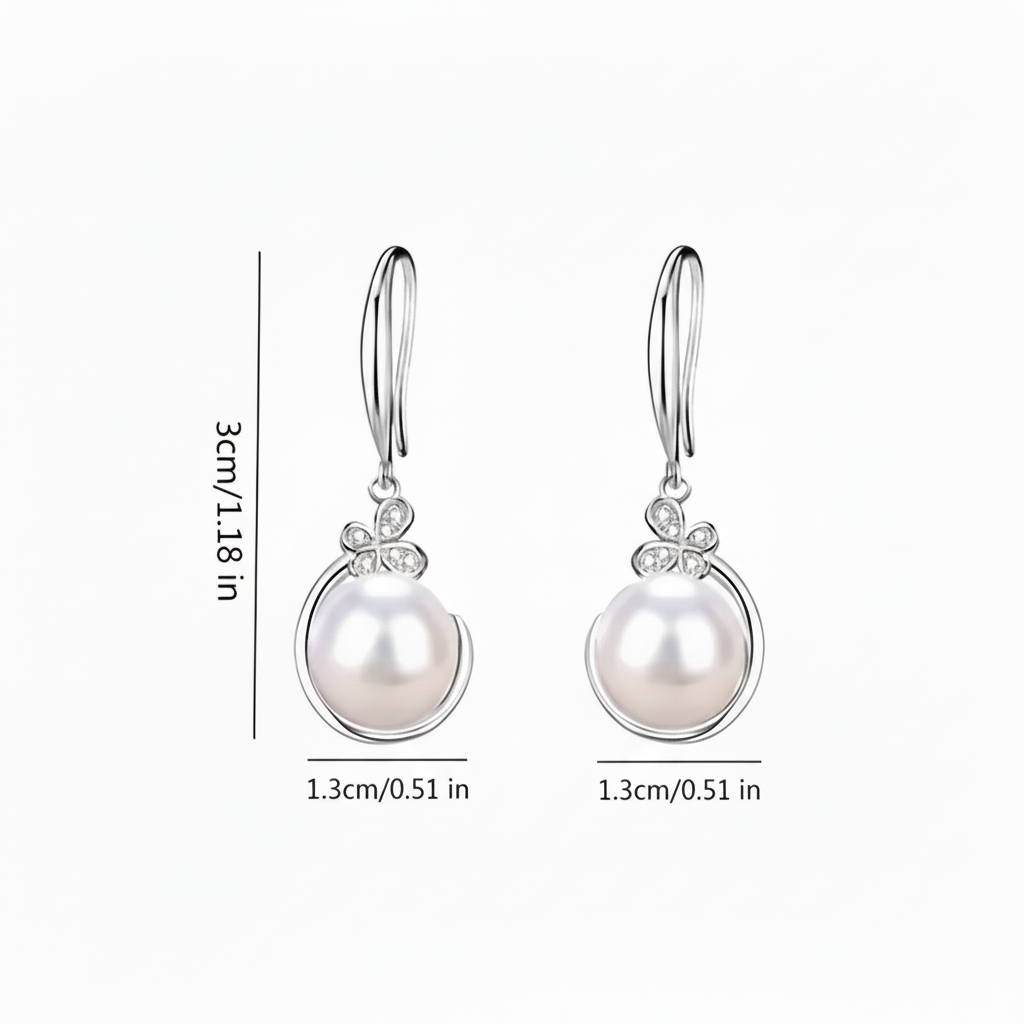 Pearl Earrings Measurement Diagram