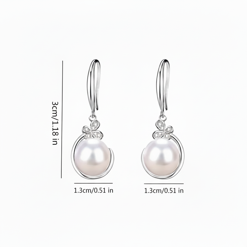 Pearl Earrings Measurement Diagram