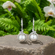 Pearl Earrings Resting on Rock