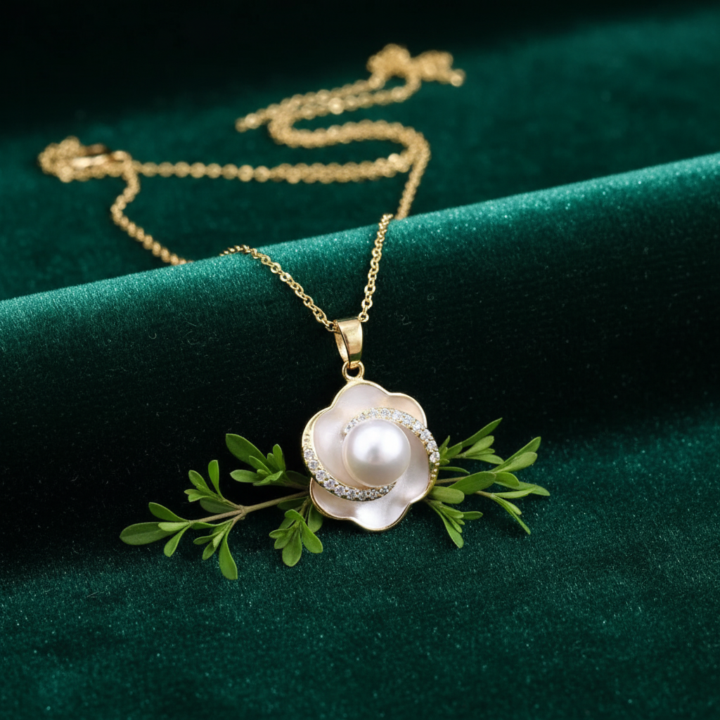 Pearl Necklace - Greenery