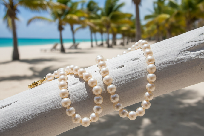 Pearl Necklace in Tropical Sunlight