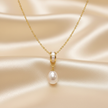 Pearl Necklace — Set Photo Reference on Champagne Silk