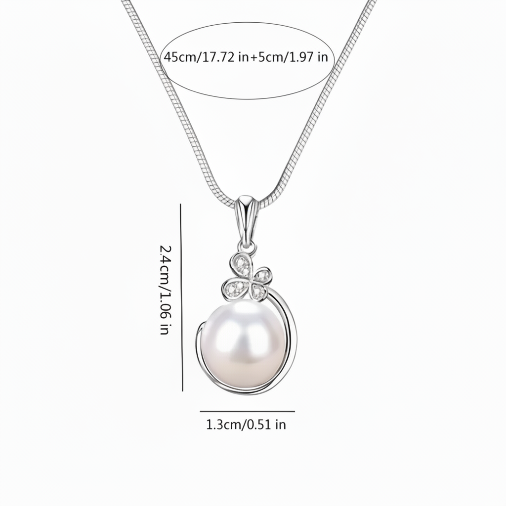 Pearl Pendant Necklace Measurement Diagram