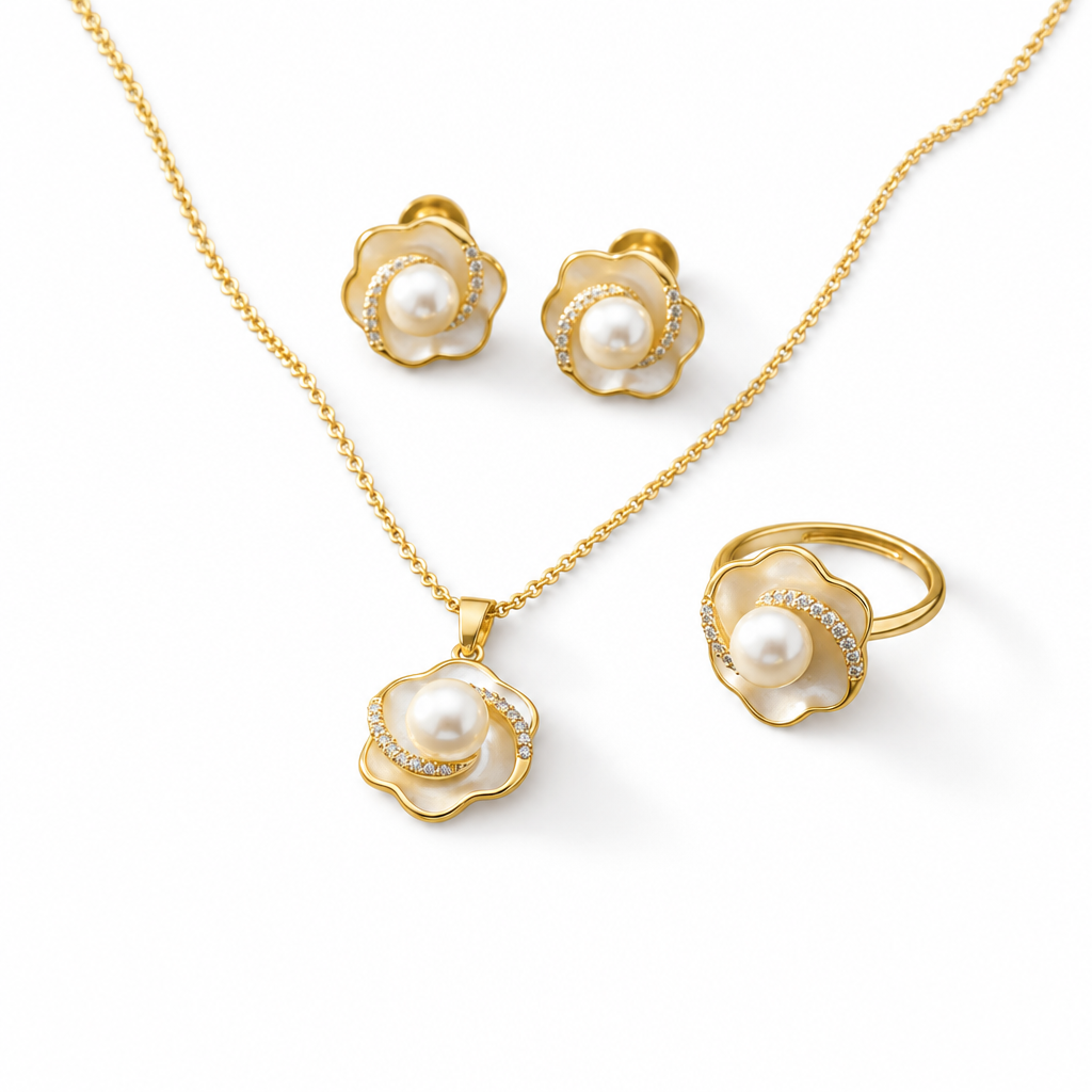 14ct Gold Titanium Pearl Swirl Collection