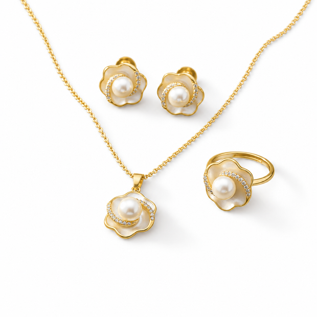 14ct Gold Titanium Pearl Swirl Collection