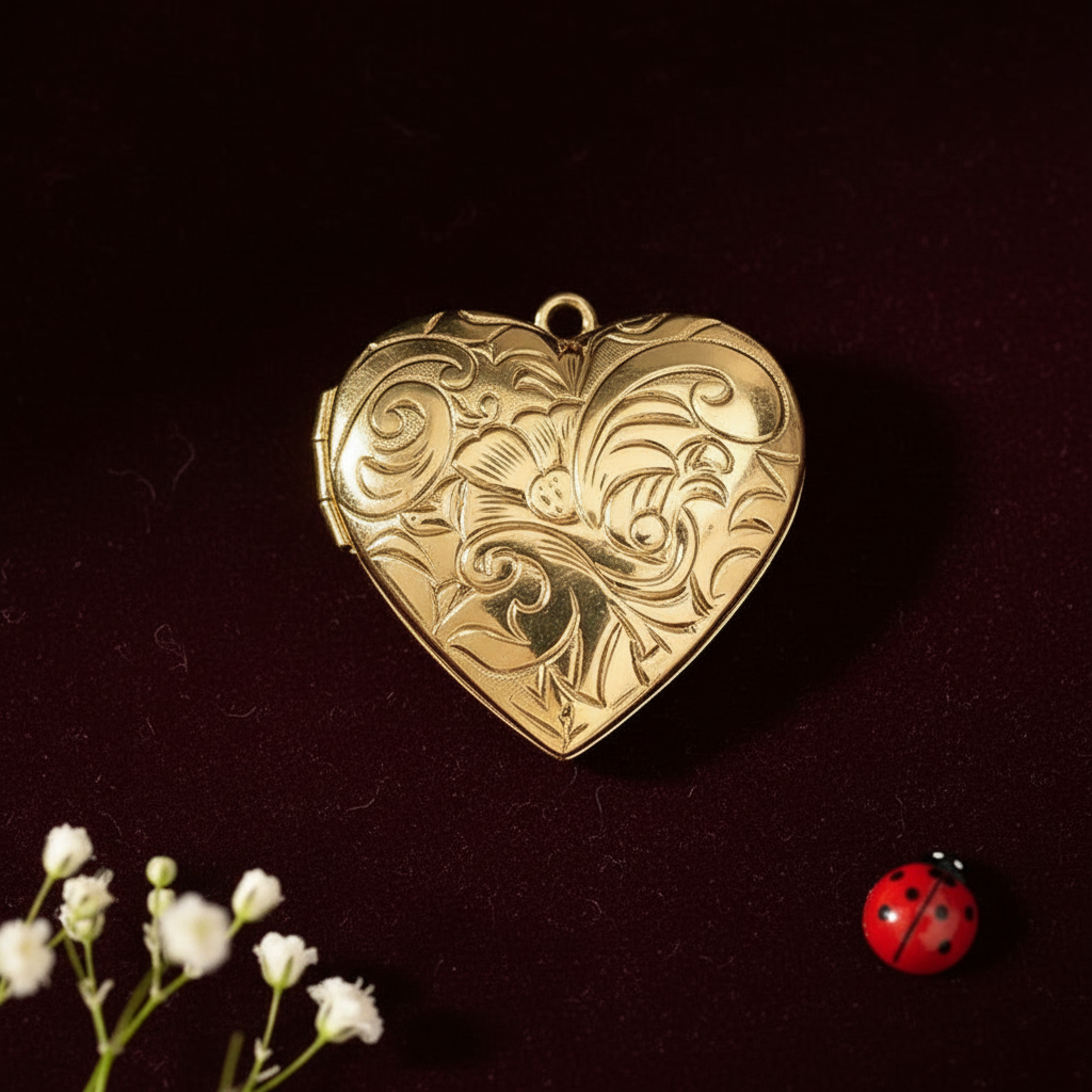 Pendant 6 - Heart Floral Scroll Locket