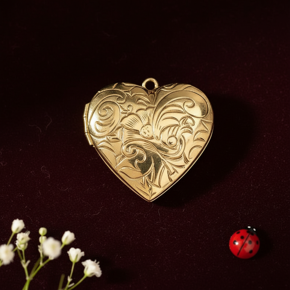 Pendant 6 - Heart Floral Scroll Locket