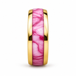 18ct Gold Titanium 8mm Pink Marble Ring