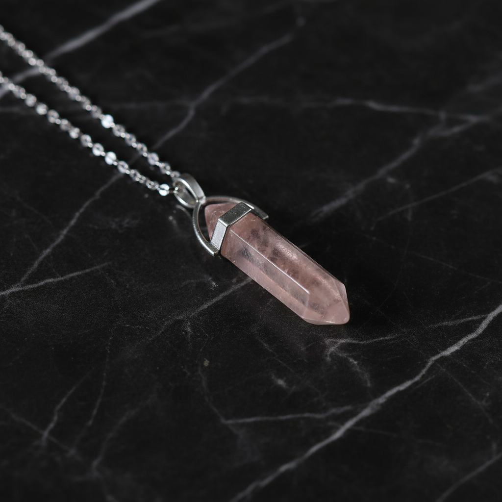 Pink Crystal Pendant Close-up