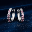 Pink CZ Silver Huggie Earrings — V2 Silver Dust