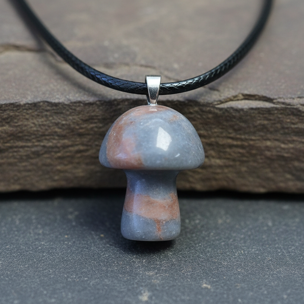 Poppy Jasper Mushroom Pendant – Rock Surface