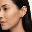 18ct Rose Gold 1ct Purple Moissanite Square Stud Earrings
