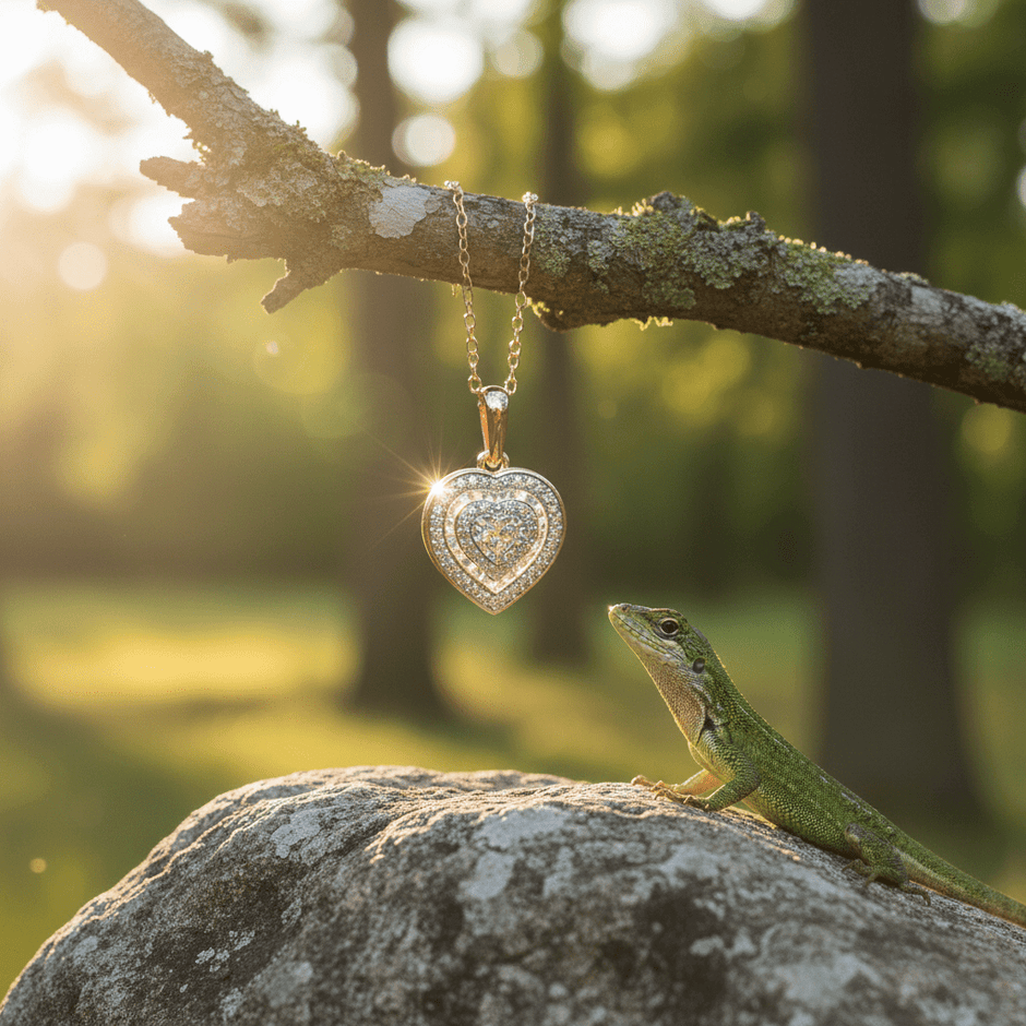 Radiant Rose Gold Diamond Heart Pendant Necklace - DP Online