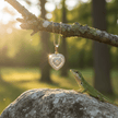Radiant Rose Gold Diamond Heart Pendant Necklace - DP Online