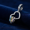 Rainbow Heart Charm — Navy Velvet Macro