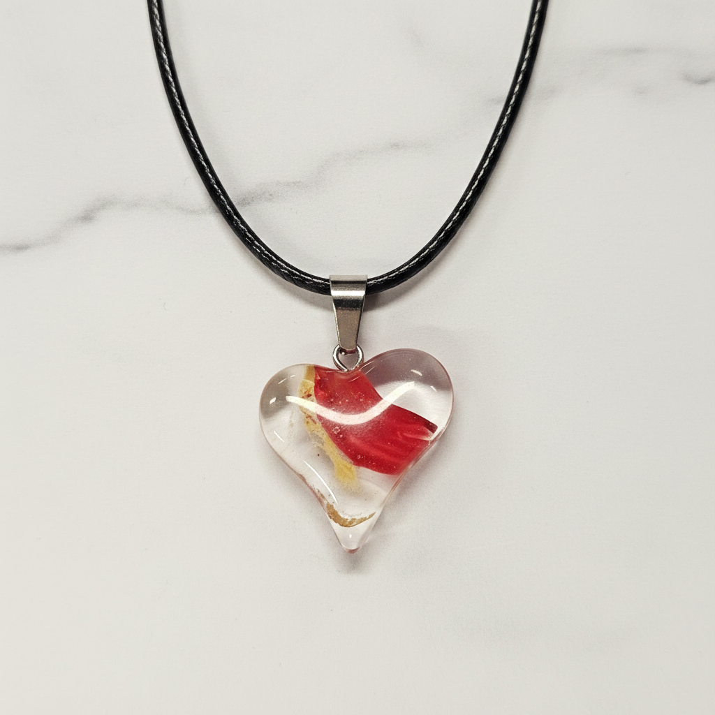 Red Glass Heart Pendant