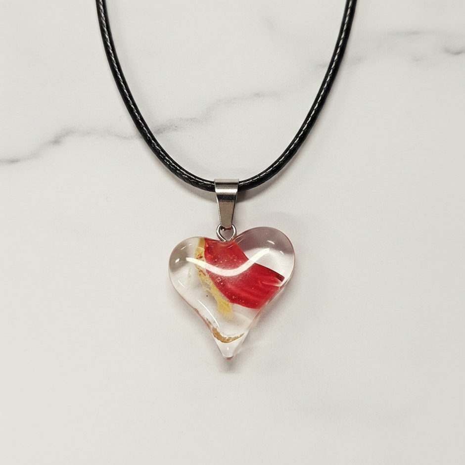 Red Glass Heart Pendant