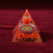 Red Jasper Mandala Pyramid – Burgundy Velvet