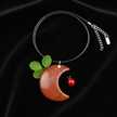Red Marble Moon Pendant