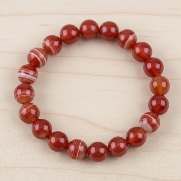 Red Stripe Agate close-up — sharp