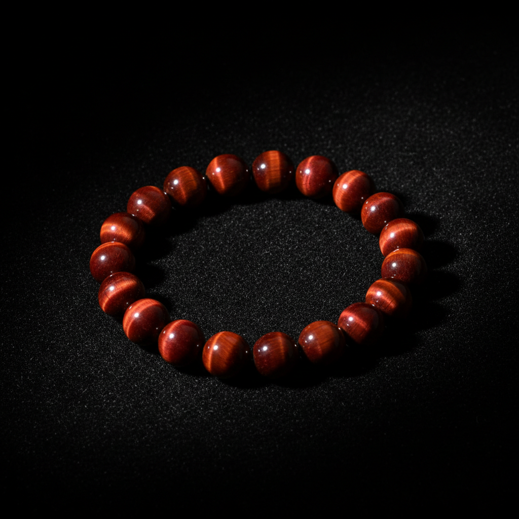 Red Tiger's Eye on Black Velvet