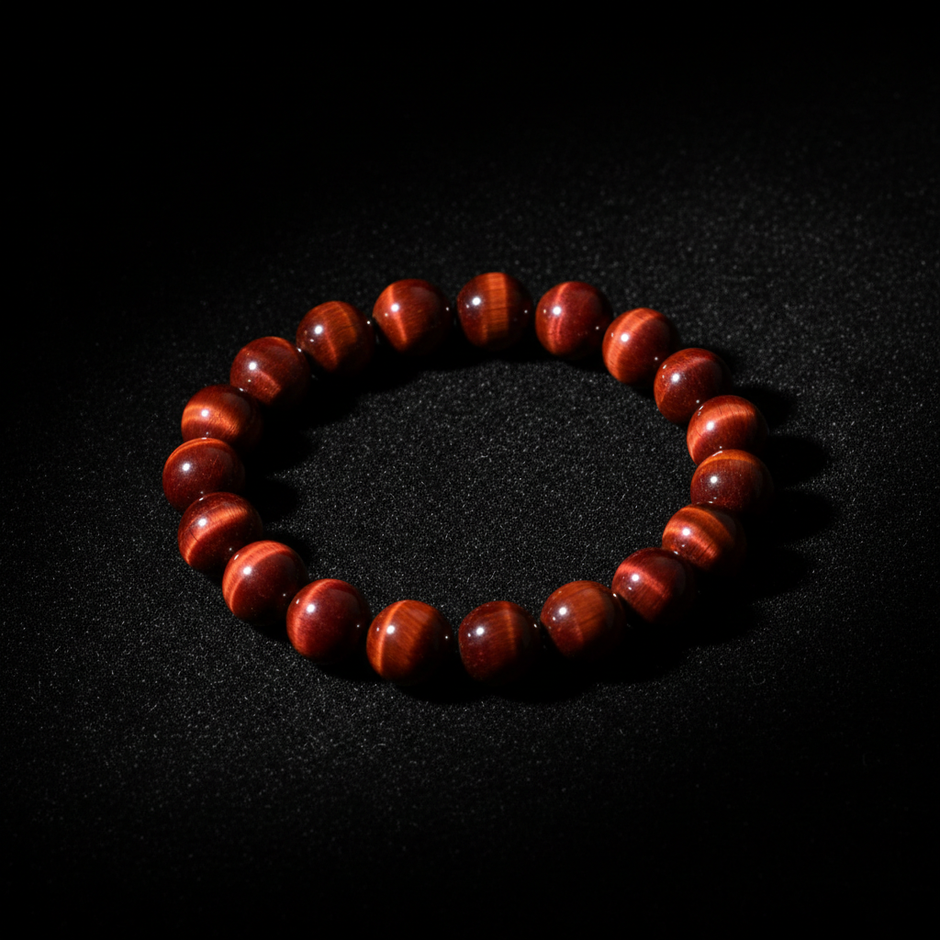 Red Tiger's Eye on Black Velvet