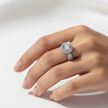 Silver 1ct Moissanite Diamond Cluster Ring
