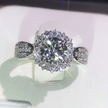 Silver 1ct Moissanite Diamond Cluster Ring