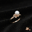 Rose Gold Pearl Ring – V3 Dust + Floral