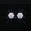 Rose Gold White Moissanite Stud Earrings - V1