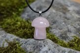 Rose Quartz Mushroom Pendant – Rock Surface