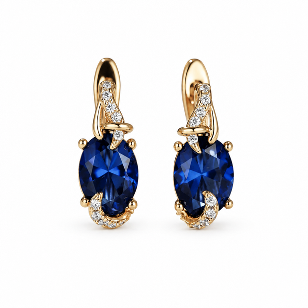 14ct Gold Titanium Royal Midnight Drop Earrings
