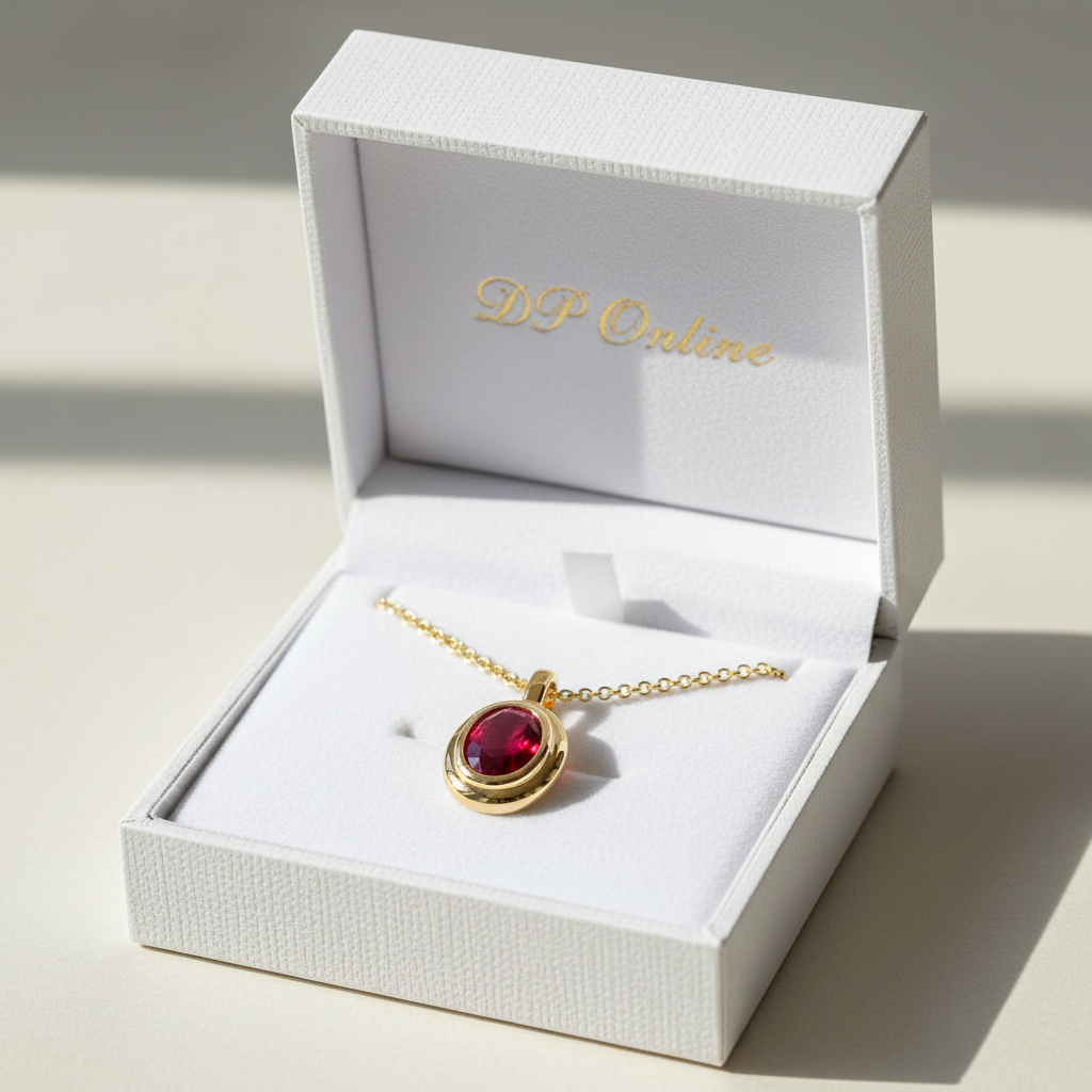 Ruby Bezel Pendant - DP Online Box Clean
