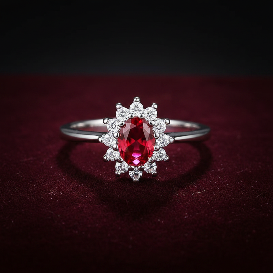 Ruby Halo Ring - Image 2