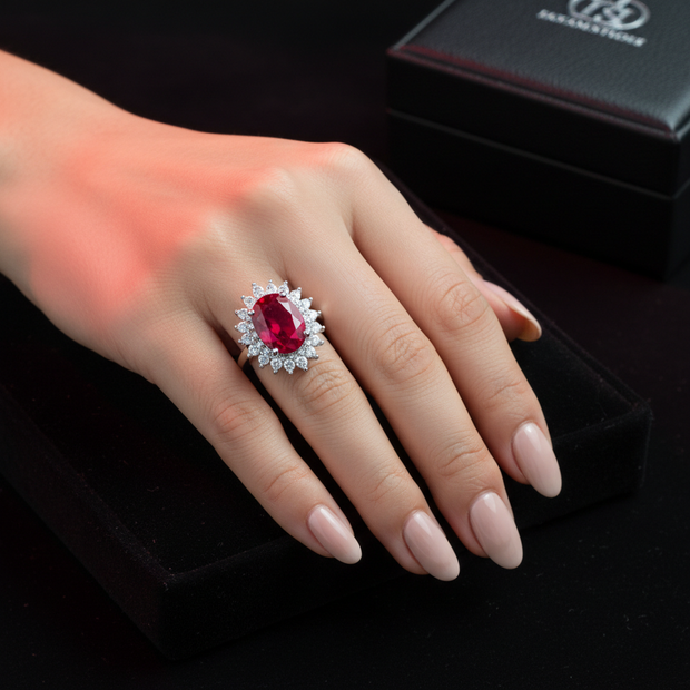 Ruby Halo Ring - Original Lifestyle v2